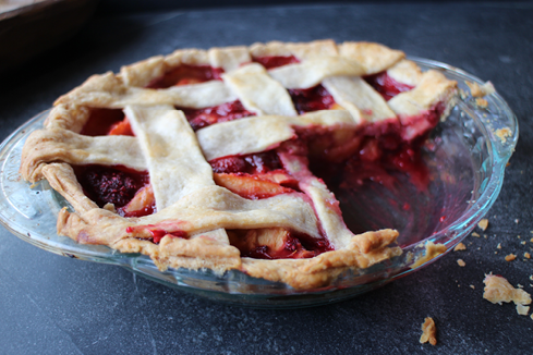 Raspberry Peach Maple Pie