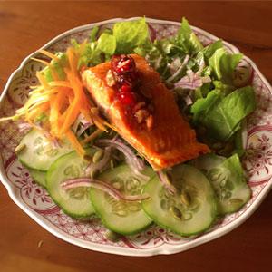 Maple Trout with Salt-Pickled Cranberries