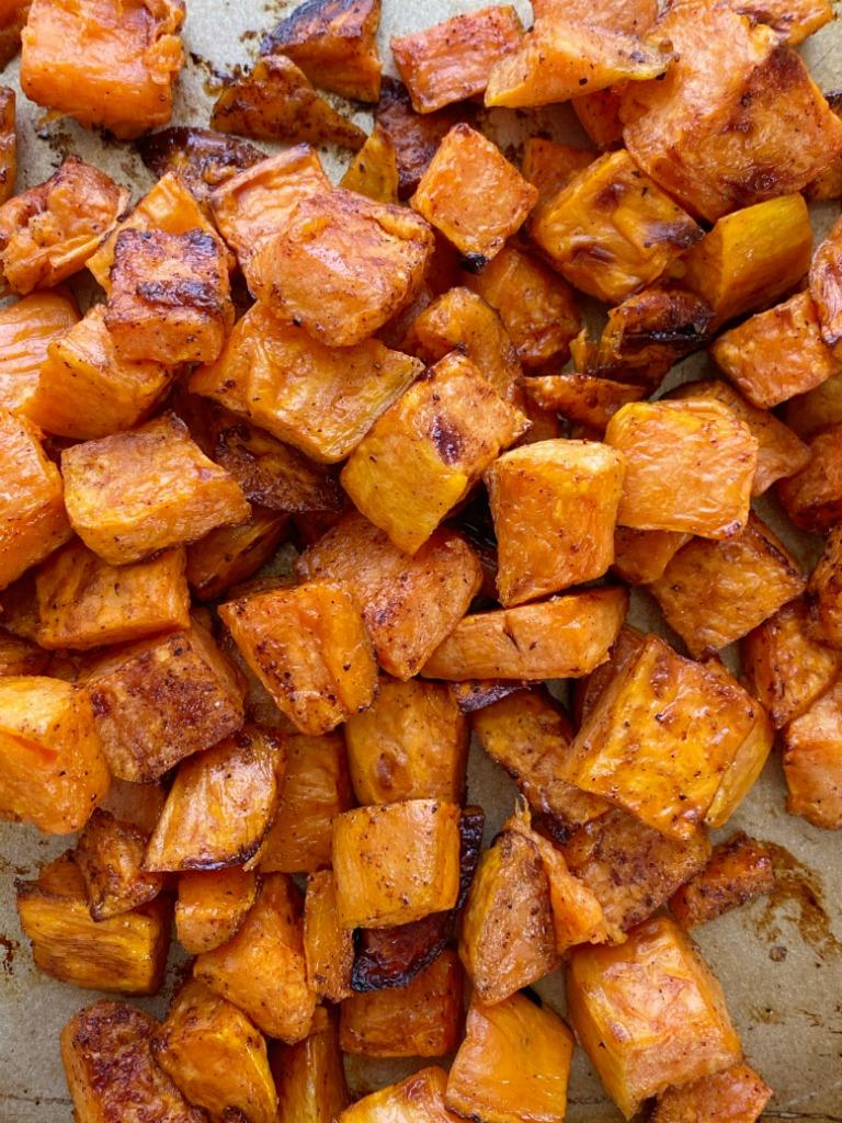 Maple Cinnamon Roasted Sweet Potatoes