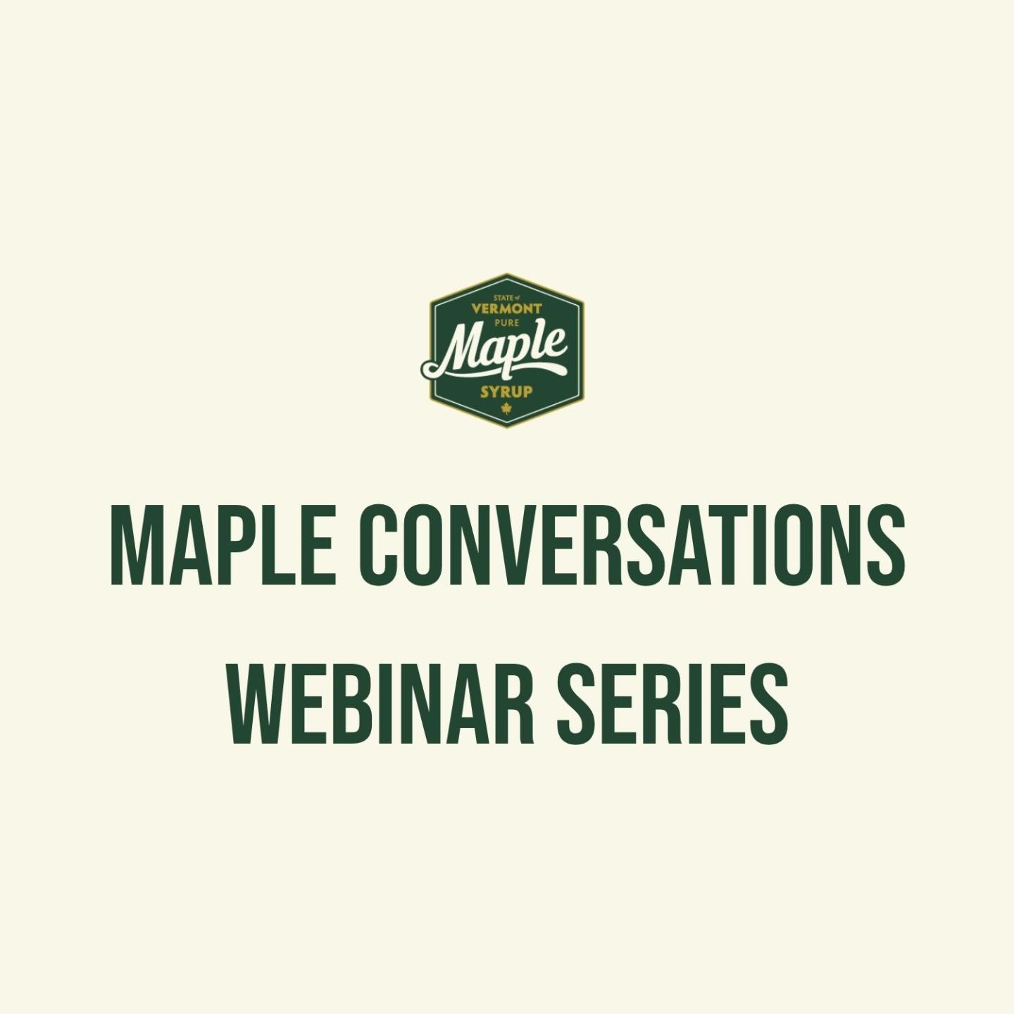 Maple Conversations webinar series logo with green text.